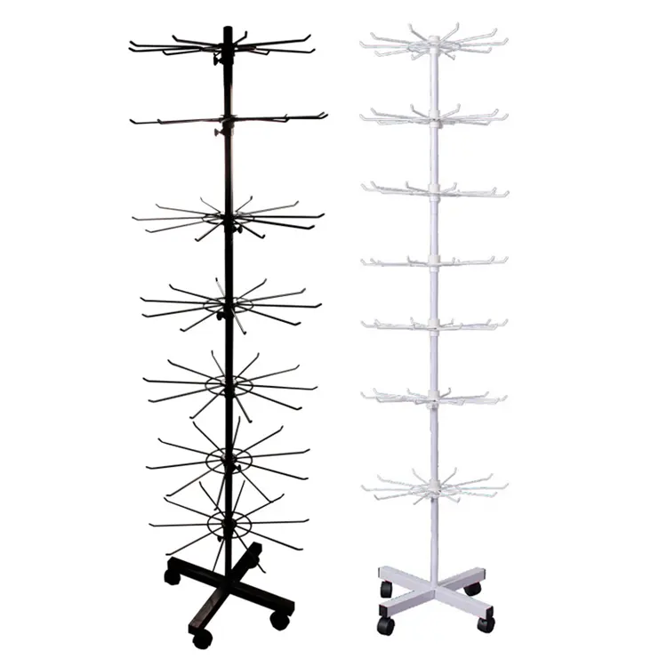 360 degree floor rotating jewelry display stand metal 7 layers hat Snacks mobile phone accessories display rack