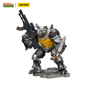 Figura de Acción JOYTOY TMNT-Mighty <span class=keywords><strong>Rocksteady</strong></span> a Escala 1/18, Modelo Articulado Coleccionable, Miniatura con Base de Exhibición - Product Image 4