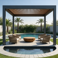 Pergola bioclimatique électrique en aluminium avec toit à lames orientables manuel, abri de jardin anti-rongeurs avec structure thermolaquée