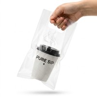 Sachets de boissons recyclables à poignée transparente (Whisky, Tequila, Vin, Soda) – Pochettes en plastique refermables avec valve de dégazage personnalisable