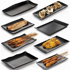 Black White Rectangular <b>Melamine</b> Plates with Custom Logo Minimalist Frost Eco-Friendly Catering <b>Sets</b> - Product Image 4