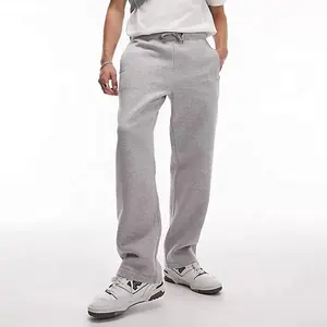 supplier oem classic drawstring waistband blank french terry straight leg sweatpants for men