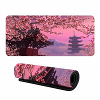 Tapis de bureau personnalisé grand format en tissu polyester avec motif fleur de cerisier, antidérapant en caoutchouc, pour sublimation, tapis de souris gaming – Vente en gros