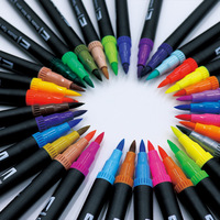 Lot de marqueurs aquarelles permanents double-pointe multicolores à base d'eau pour étudiants et enfants - Vente en gros fabricant