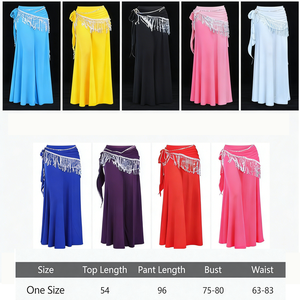 Pantalones de danza del vientre de pierna recta de una <span class=keywords><strong>sola</strong></span> apertura Pantalones de práctica de baile con abertura suelta para entrenamiento - Product Image 2