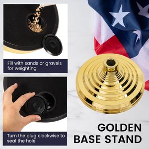 BOLISI per interni telescopico bandiera asta con Base e palla Top stendardo elegante <span class=keywords><strong>Stand</strong></span> per la casa o per l'arredamento dell'ufficio - Product Image 4