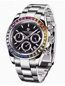 นาฬิกา1644อุกกาบาตหน้าปัดหรูหรานาฬิกาควอตซ์คริสตัลแซฟไฟร์สแตนเลสกันน้ำโครโนกราฟ - Product Image 3