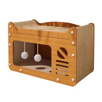 Extra Großer TV-förmiger Katzenkratzer Lounge-Bett Multifunktionales Wellpappe-Katzenhaus mit Bällen Langlebiges Haustier-Spielzeug-Sofa