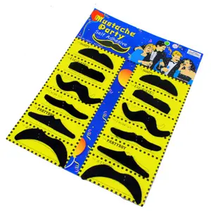 Moda humana bigodes falsos auto-adesivo bigode novidade poliéster para Fiesta Party Supplies favores do partido sacos embalados