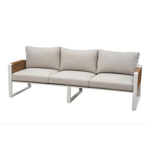 Modern Luxury Outdoor Aluminum & Acacia Wood 4-Piece Patio <b>Sofa</b> <b>Set</b> with Cushions for Resort, Garden & Hotel - Product Image 4