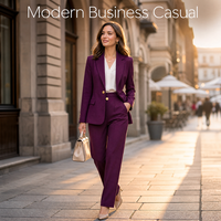 Ensemble blazer et pantalon pour femme de haute qualité, tenue de travail sophistiquée, ensemble deux pièces