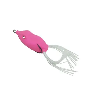 AOCLU Bionc esca da pesca naturale morbida rana esca gonna in silicone su coda Topwater galleggiante 6cm 15g