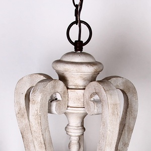 Lustre Rétro en Bois et Métal Style Campagne Française, Lampe Suspendue Type Bougie pour Hall d'Entrée et Chambre, Design de Créateur, Vente en Gros, Projet Personnalisé - Product Image 3