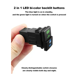 Marine Car ON-OFF Waterproof ABS 12V <strong>LED</strong> Light Bar Driving Light Backlit Dual <strong>Push</strong> <strong>Bottom</strong> Switch - Product Image 3