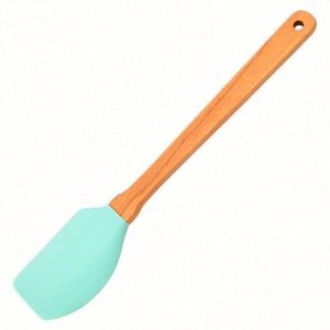 Wholesale Non-Stick Eco-Friendly Flexible Reusable <b>Silicone</b> Wood Handle Multi-Function Oven Safe <b>Baking</b> Pastry Spatula LFGB - Product Image 6