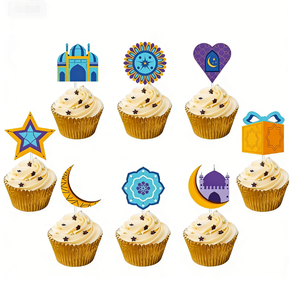 ชุดตกแต่งเค้กสำหรับรอมฎอนมูบารัค รูปปราสาทพระจันทร์ พร้อมธงขนาดเล็ก สำหรับงานอีด ของตกแต่งเค้ก ขายส่งโดย DAMAI - Product Image 2