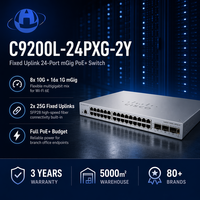 Commutateur d'entreprise StackWise-80 24 ports PoE+ 8x10G Multigigabit 2x25G à uplink fixe, tout nouveau C9200L-24PXG-2Y