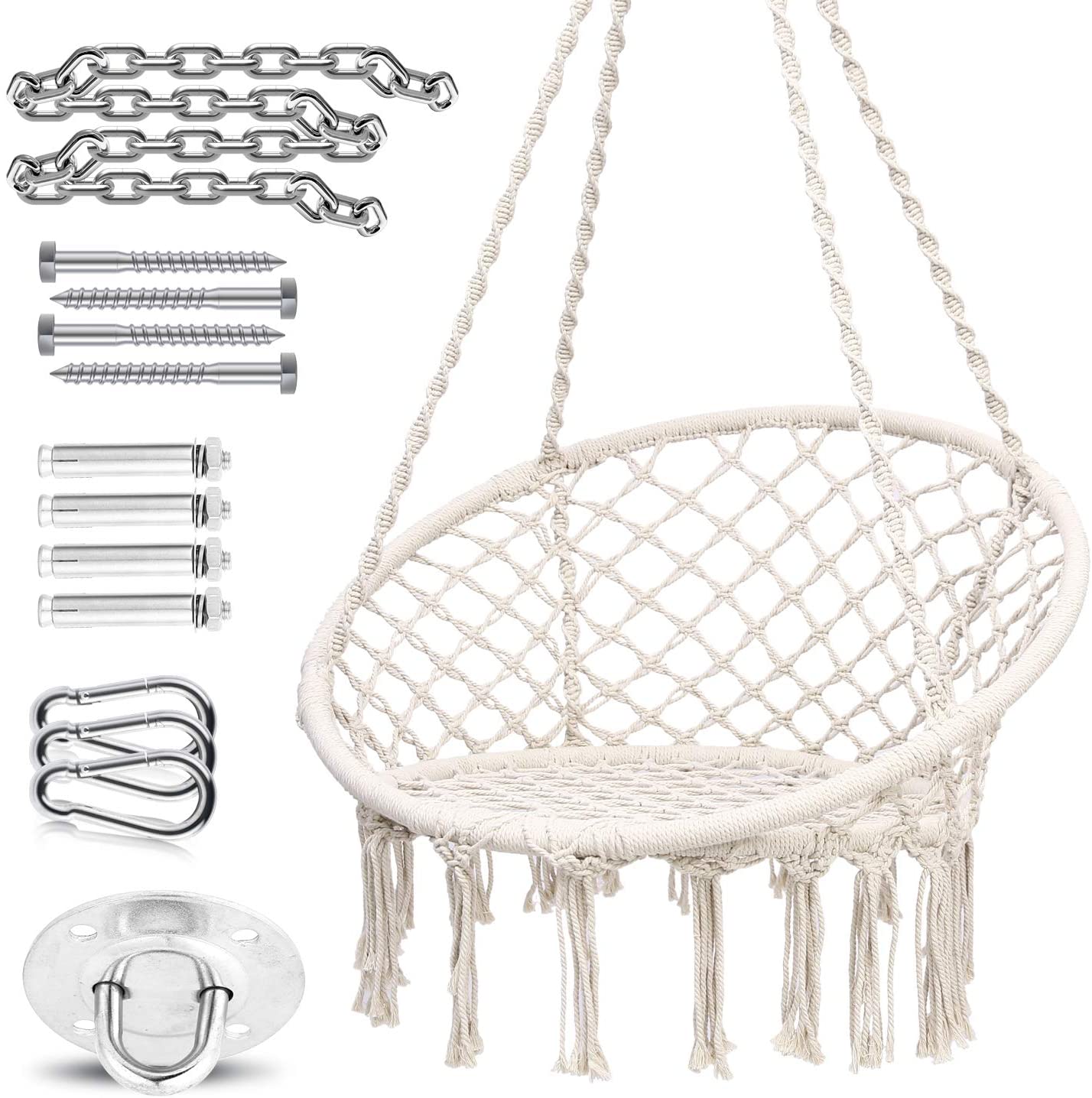 80 X 60cm Rope Outdoor Camping Hammock Macrame Swing Foldable Hammock Chair