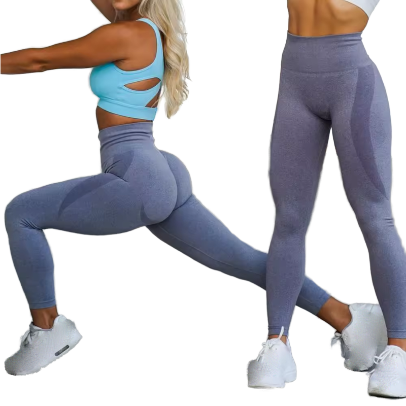 Lanyu Factory Women's High Waist Seamless Workout Gym Leggings Smile Contour Stretch Yoga Pants Plus Size Athletic Tights Active