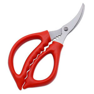 <b>Kitchen</b> <b>Scissors</b> Stainless Steel Red Elbow Shape For Seafood Deveining And Peeling Tools Home Use - Product Image 3