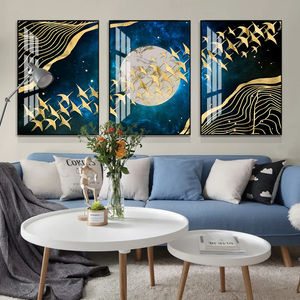 Tríptico de Porcelana de Cristal para Sala de Estar, Arte Mural de Alta Gama con Diseño de Mariposa para Oficina, <span class=keywords><strong>Cuadro</strong></span> Decorativo para Colgar - Product Image 2