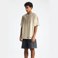 T-shirts oversize 250 GSM streetwear délavés à l'acide, avec logo personnalisé, effet vieilli, en coton à manches courtes, imprimés, pour hommes