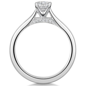 Anillo de Diamante Esmeralda Cultivado en Laboratorio ROX, 0.80 Quilates, Oro Blanco de 18 Quilates, Anillo de Diamante Clásico con Certificado IGI para Boda o Compromiso - Product Image 3