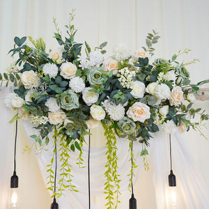 A8951 Mori Vert Saule <span class=keywords><strong>Champagne</strong></span> Rose <span class=keywords><strong>Blanc</strong></span> Berry Accrocher Fleur Rangée Mariage Toile <span class=keywords><strong>de</strong></span> Fond Décor Arrangement Floral Événement Banquet Prop - Product Image 6