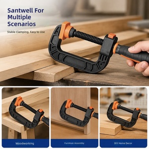 Pince en G robuste pour le travail du bois, en acier moulé, pince à déclenchement à une main, support de bois réglable - Product Image 6