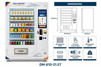 Máquina Expendedora Refrigerada Inteligente con 60 Selecciones, Pantalla Táctil Android de 21.5 Pulgadas, Gestión en la Nube y Pago MDB