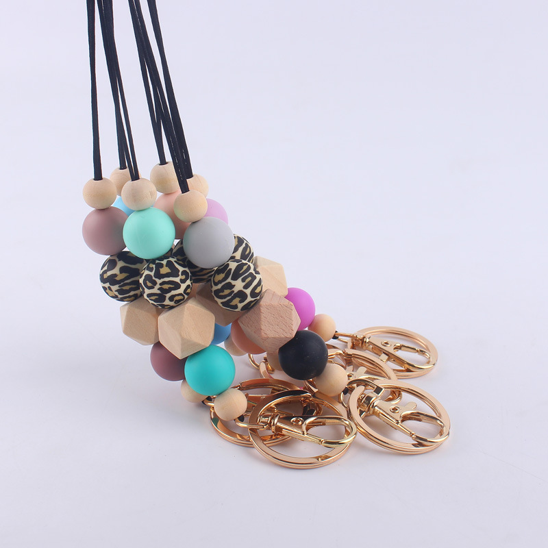 New Style Silicone Pencil Apple Notedbook Beads Stack Long Breakaway Keychain Lanyard Back to School Designs Image 4