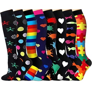 Chaussettes pour hommes 100% Nylon Athletic Crew Chaussettes colorées pour cyclisme Compression Genou High Tube Chaussettes Antidérapantes Tricoté <span class=keywords><strong>Logo</strong></span> Cuff Body - Product Image 2