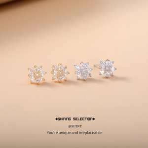 Floral Earrings And Necklace Set Copper Alloy Clavicle Chain Jewelry For Women Gift - Product Image 2