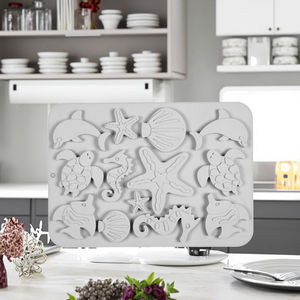 Molde de pastel de silicona de grado alimenticio geométrico diseño ecológico para helado gelatina pudín jabón 100g peso elegante forma de caballito de mar - Product Image 3