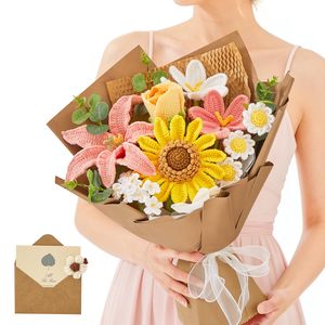 Cadeaux créatifs personnalisés, produits faits à la main, tricot, grand bouquet de fleurs, fleurs en <span class=keywords><strong>coton</strong></span> au <span class=keywords><strong>crochet</strong></span> <span class=keywords><strong>pour</strong></span> mariage, cadeaux d'anniversaire - Product Image 4