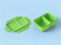 Boîte à lunch rectangulaire en plastique de 1300 ml sans BPA, isolée, 2 compartiments étanches, écologique, de qualité alimentaire, légère et portable