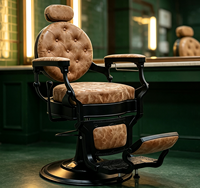 Fauteuil de barbier capitonné vintage antique pour salon de coiffure