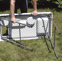 Table de nettoyage de poisson pliable en HDPE blanc robuste avec évier pour barbecue en plein air