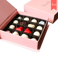 Boîte cadeau rigide personnalisée de luxe recyclable pour chocolats truffés, finition mate, pour aliments, bonbons, biscuits