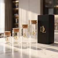 Bouteille à vœux en verre borosilicate tubulaire transparente de 5ml à 30ml avec bouchons en liège et en aluminium, écologique, pour mariage, étanche, givrée