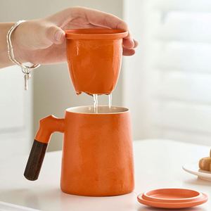 Ensemble de tasses à eau en céramique avec logo pour cadeaux promotionnels d'entreprise, prix d'événements, cadeaux de fin d'année - Tasse à thé et à eau séparées - Product Image 4