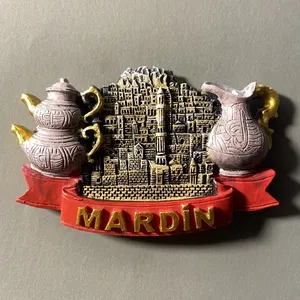 टर्की मार्डिन पर्यटन स्मृति रचनात्मक शास्त्रीय पॉट वास्तुकला परिदृश्य फ्रिज मैग्नेट
