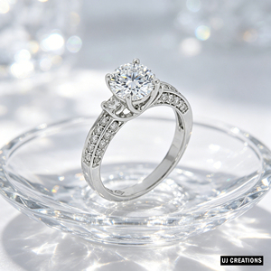 Argent personnalisé | 10K | 14K | Bague de mariage en or massif 18 carats avec diamant rond brillant de 1 carat cultivé en laboratoire, qualité VVS-VS - Product Image 5