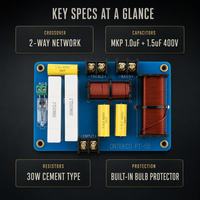 Répartiteur de fréquence audio HiFi PT55 en cuivre à deux voies, 12-15 pouces, 500-800W, 8 ohms, accessoires pour haut-parleurs