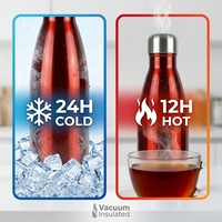 Bouteille d'eau isotherme en acier inoxydable de 500 ml (17 oz) en forme de bouteille de cola, personnalisable, pour le sport et les activités de plein air, tasse thermos fitness