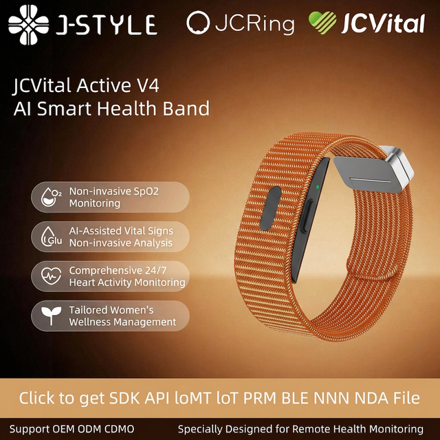 JCVital 2501 SDK APL OEM ODM Smart Fitness Wristband with AI Health Reporting Features Band HRV Stress and Health Monitor