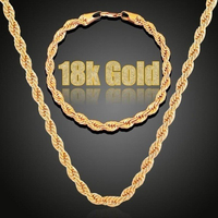3mm breite Edelstahl Gold Seil Kette Halskette Twisted Design für Engagement mit Punk-Stil