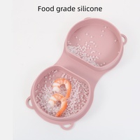Bol bébé pliable de voyage en silicone sans BPA, style dessin animé, avec base ventouse, fourchette et cuillère pour l'alimentation des tout-petits, vente en gros
