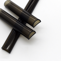 2538 Manchon en silicone semi-transparent noir semi-circulaire en forme de D avec une largeur de planche de 8mm