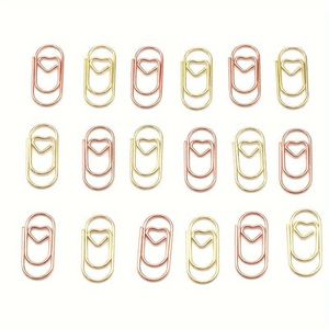 Heart Shaped Paperclips Mini Metal <b>Bookmarks</b> Reusable Office Supplies Student Gift Gold <b>Silver</b> Rose Gold - Product Image 4